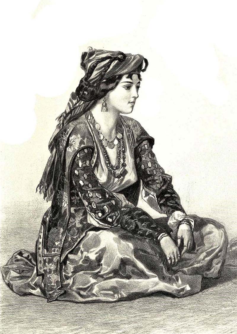 Artemisya Dancewear blog - Azerbaijan's traditional costumes post - Azerbaijan costume vintage illustration