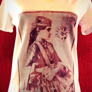 Azerbaijan woman tshirt for belly dance and tribal fusion dance lesson - printed image