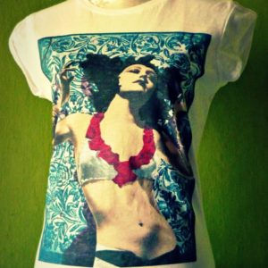 Burlesque dancer tshirt for belly dance and tribal fusion dance lesson - front view