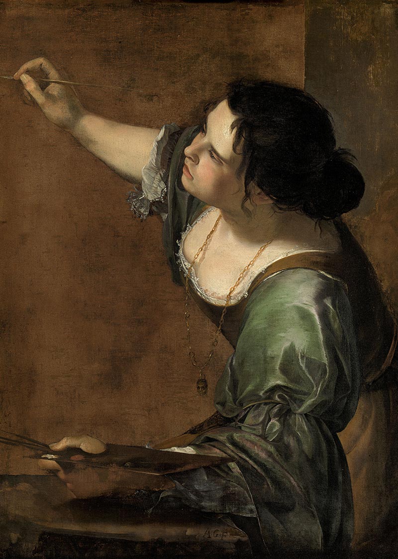 Artemisia Gentileschi-Ritratto di signora vestita in un costume da D'oro Stampa 
