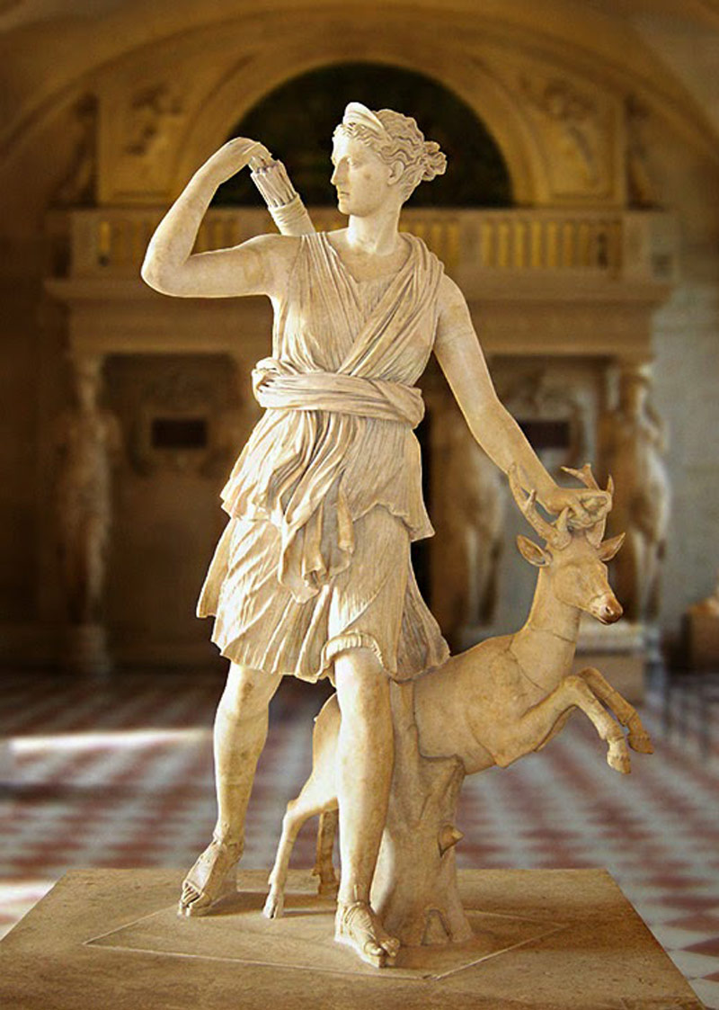 Artemisya Dancewear blog - The thousand faces of Artemis post - Diana of Versailles statue of Artemis goddess at Louvre Museum in Paris